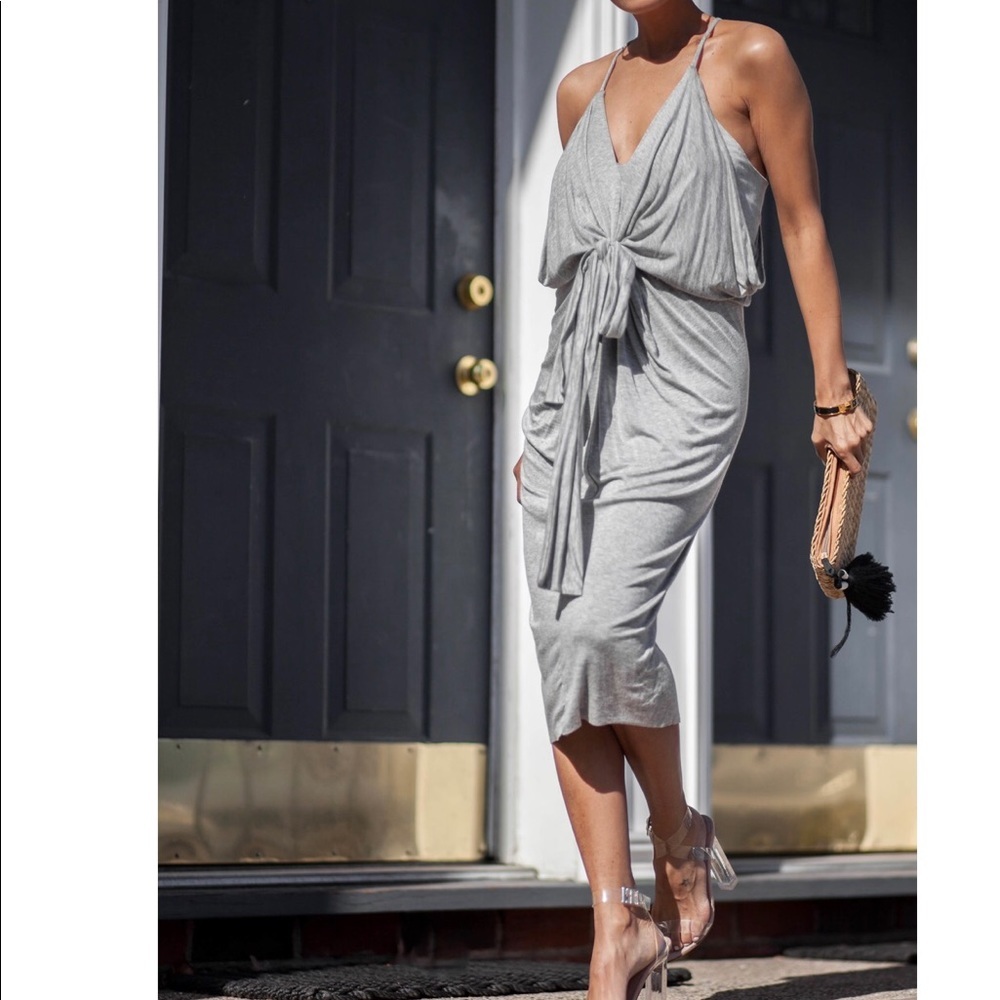 Vici tie front jersey racerback dress